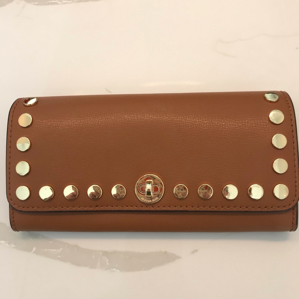 Michael Kors brown Wallet with gold studs